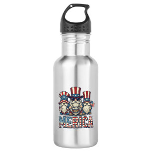 Patriotic Gnome Merica Vintage Vector Design_1 532 Ml Water Bottle