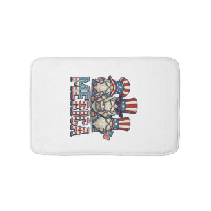 Patriotic Gnome Merica Vintage Vector Design_1 Bath Mat