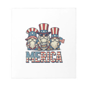 Patriotic Gnome Merica Vintage Vector Design_1 Notepad