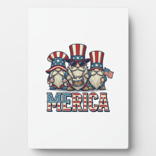 Patriotic Gnome Merica Vintage Vector Design_1 Plaque