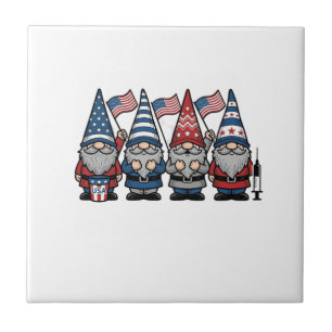 Patriotic Gnome Nurse Vector Vintage Engraving Des Tile