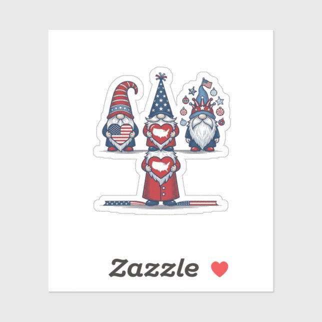 Patriotic Gnome Trio Vintage Vector Design_1 (Sheet)