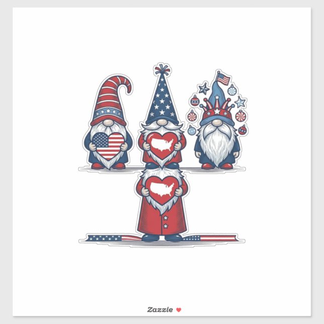 Patriotic Gnome Trio Vintage Vector Design_1 (Sheet)
