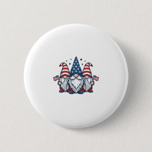 Patriotic Gnome Trio Vintage Vector Design_1 6 Cm Round Badge