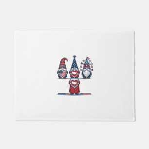 Patriotic Gnome Trio Vintage Vector Design_1 Doormat