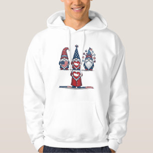Patriotic Gnome Trio Vintage Vector Design_1 Hoodie