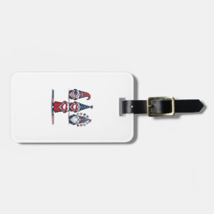 Patriotic Gnome Trio Vintage Vector Design_1 Luggage Tag