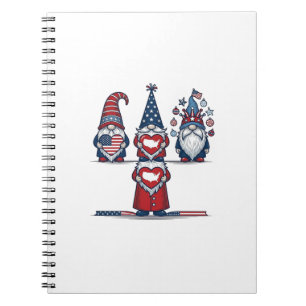 Patriotic Gnome Trio Vintage Vector Design_1 Notebook