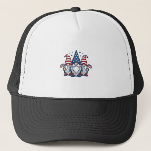 Patriotic Gnome Trio Vintage Vector Design_1 Trucker Hat