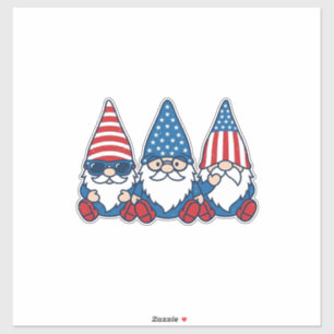Patriotic Gnome Trio Vintage Vector Shirt Design_1