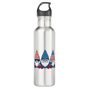 Patriotic Gnome Trio Vintage Vector Shirt Design_1 710 Ml Water Bottle