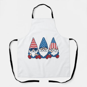 Patriotic Gnome Trio Vintage Vector Shirt Design_1 Apron