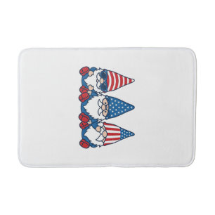 Patriotic Gnome Trio Vintage Vector Shirt Design_1 Bath Mat