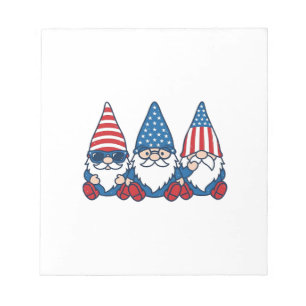Patriotic Gnome Trio Vintage Vector Shirt Design_1 Notepad