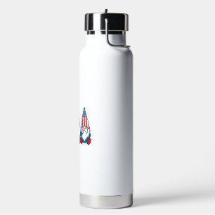 Patriotic Gnome Trio Vintage Vector Shirt Design_1 Water Bottle