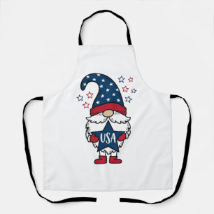 Patriotic Gnome USA Star Vector Shirt Design_1 Apron