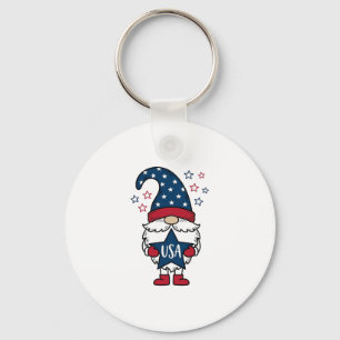 Patriotic Gnome USA Star Vector Shirt Design_1 Key Ring