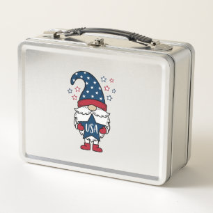 Patriotic Gnome USA Star Vector Shirt Design_1 Metal Lunch Box