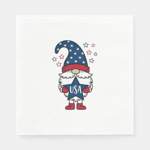 Patriotic Gnome USA Star Vector Shirt Design_1 Napkin
