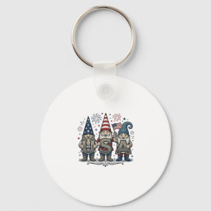 Patriotic Gnome USA Vintage Fourth of July Shirt_1 Key Ring