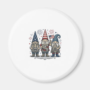 Patriotic Gnome USA Vintage Fourth of July Shirt_1 Magnet