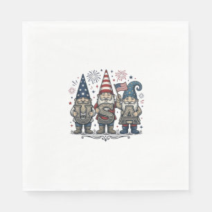 Patriotic Gnome USA Vintage Fourth of July Shirt_1 Napkin