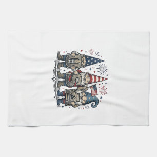 Patriotic Gnome USA Vintage Fourth of July Shirt_1 Tea Towel