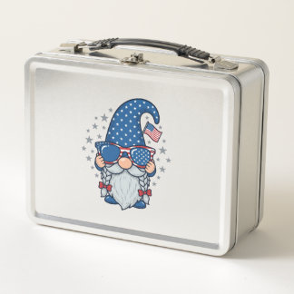 Patriotic Gnome Vintage Engraving Shirt Design_1 Metal Lunch Box