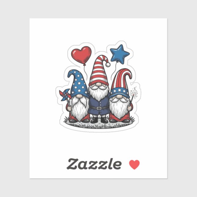Patriotic Gnome Vintage Engraving Vector Design_1 (Sheet)
