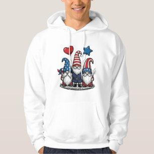 Patriotic Gnome Vintage Engraving Vector Design_1 Hoodie