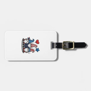 Patriotic Gnome Vintage Engraving Vector Design_1 Luggage Tag