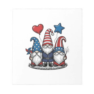 Patriotic Gnome Vintage Engraving Vector Design_1 Notepad
