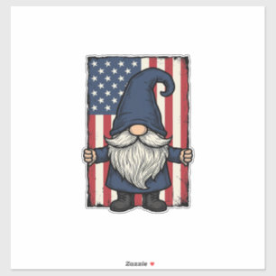 Patriotic Gnome Vintage Flag Shirt Design_1