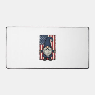 Patriotic Gnome Vintage Flag Shirt Design_1 Desk Mat