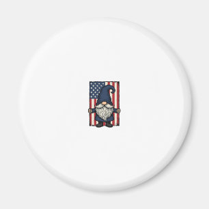 Patriotic Gnome Vintage Flag Shirt Design_1 Magnet