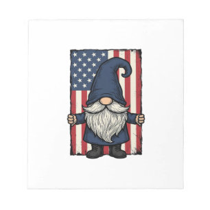 Patriotic Gnome Vintage Flag Shirt Design_1 Notepad