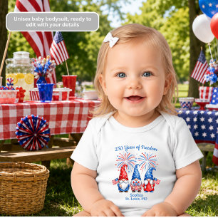 Patriotic Gnomes Baby Bodysuit for 4th of July