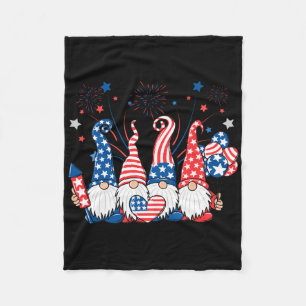 Patriotic Gnomes Fireworks Usa Independence Day 4t Fleece Blanket