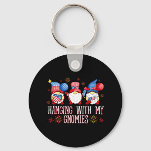 Patriotic Gnomes For 4th Of July Hanging With My G Key Ring