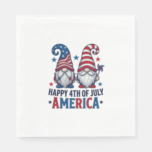 Patriotic Gnomes Happy 4th of July America Shirt_1 Napkin