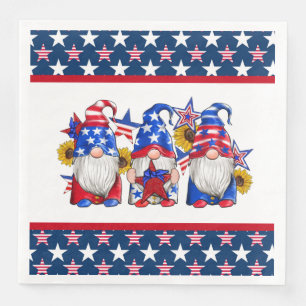 Patriotic Gnomes Napkin