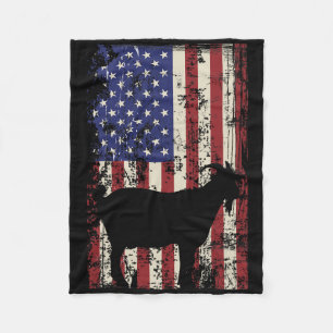 Patriotic Goat 4th Of July American Flag Fleece Blanket