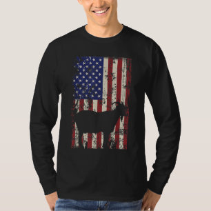 Patriotic Goat 4th of July American Flag T-Shirt