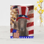 PATRIOTIC GOAT 4th OF JULY GIFTS Card (Yellow Flower)