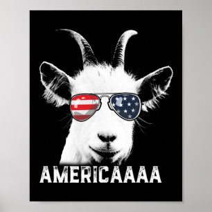 Patriotic Goat 4th Of July T Shirt Boys Funny Goat Poster