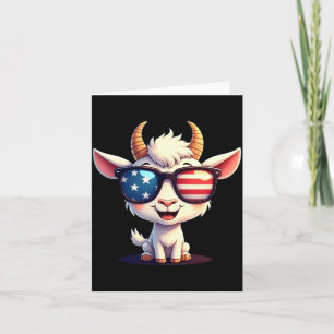Patriotic Goat Aamerican Flag Usa Fourth 4th Of Card