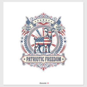 Patriotic Goat Farm Vector Graphic Tee_1