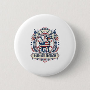 Patriotic Goat Farm Vector Graphic Tee_1 6 Cm Round Badge
