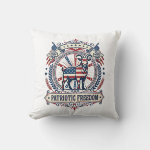Patriotic Goat Farm Vector Graphic Tee_1 Cushion