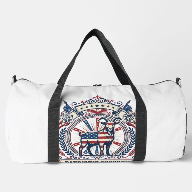 Patriotic Goat Farm Vector Graphic Tee_1 Duffle Bag (Front)